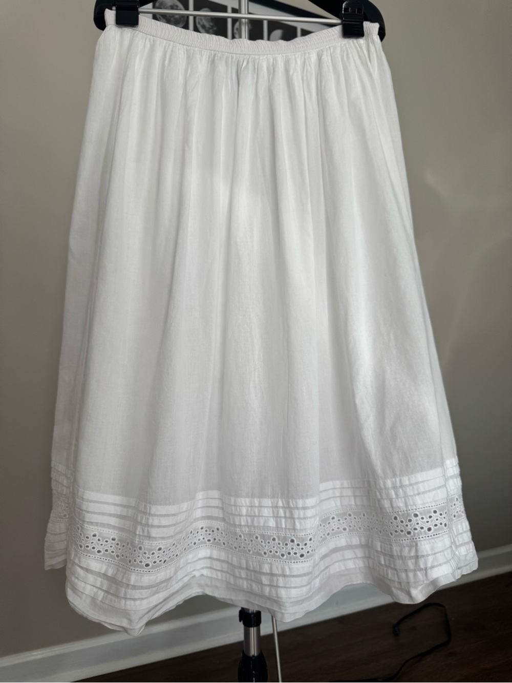 Jane Ashley White Eyelet Midi Skirt - Women